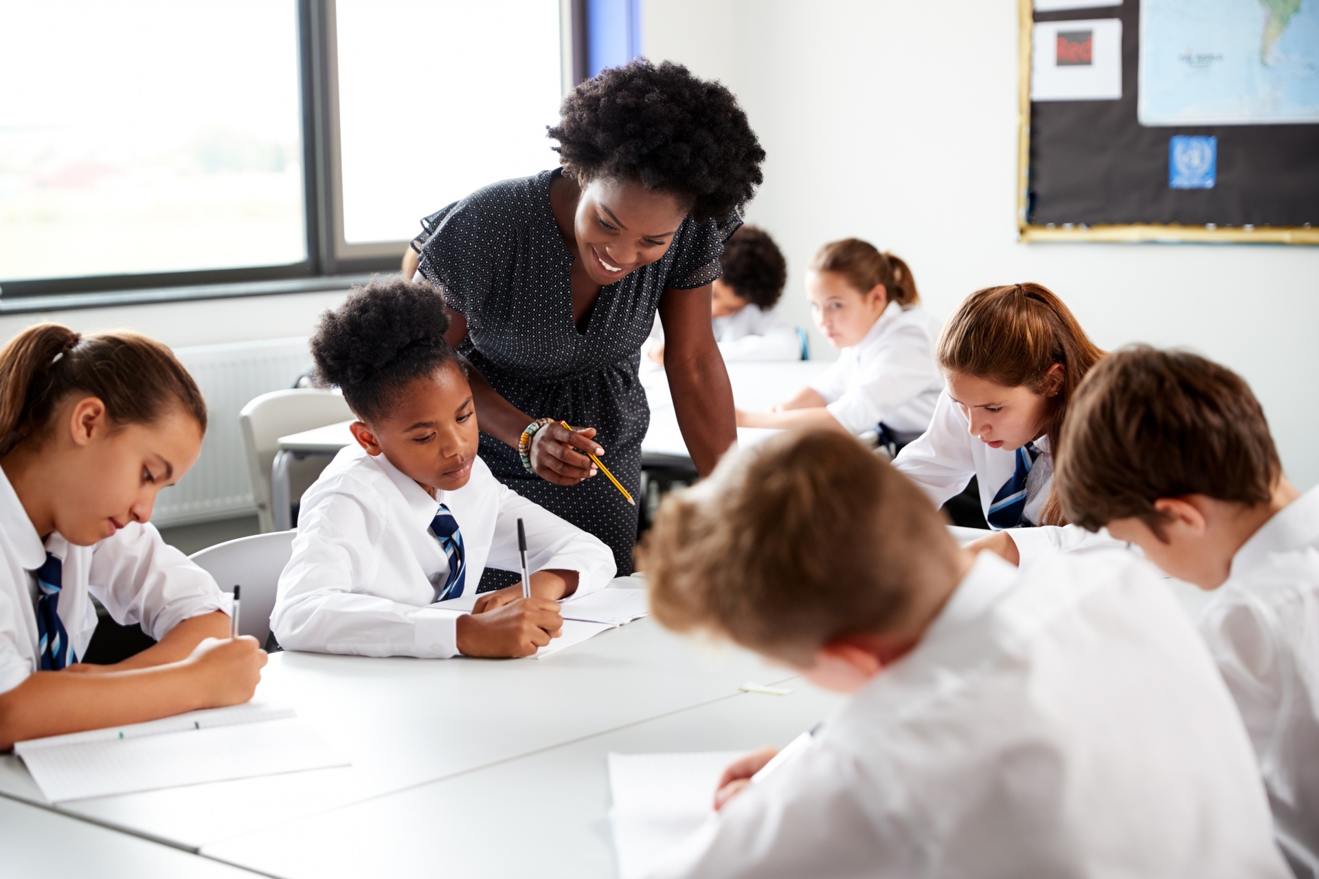 Students in a classroom learning